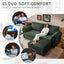 LLappuil Pull Out Sofa Bed Queen Size, 85" Loveseat Sofa with Movable Ottoman, USB Charging Port, Corduroy Sofa Couch Convertible Sofa Bed for Living Room Green