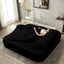 LLappuil Sectional Sofa Bed, Futon Convertible Sofa Bed King Size, Plush Corduroy Loveseat Sofa Couch for Living Room Black