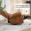 LLappuil Recliner Chair, 360° Swivel Massage Recliner Chair with Heat, Genuine Leather Nursery Glider Rocker Manual Recliner Chair with Side Pockets for Living Room, Bedroom Light Brown