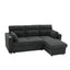 LLappuil Sectional Sofa, 83" Sectional Couch with Storage Chaise, Pull Out Sofa Bed Convertible Sofa Bed with Cup Holder for Living Room, Polyester Dark Gray