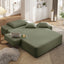 LLappuil Chaise Lounge Chair Indoor, Corduroy Boneless Sofa Bed, Deep Seat Sleeper Couch Reading Chairs, Cloud Sofas Couches for Living Room, No Assembly Required Green