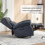 LLappuil Recliner Chair, 360° Swivel Massage Recliner Chair with Heat, Genuine Leather Nursery Glider Rocker Manual Recliner Chair with Side Pockets for Living Room, Bedroom Blue