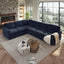 LLappuil Sectional Sofa Couch, Oversized Chenille Sofa with Pull Out Sofa Bed for Living Room Blue
