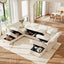 LLappuil Modular Sectional Sofa, Sectional Couch with Adjustable Arms Backs & Storage Seat, Oversized Corduroy Sofa Couch for Living Room Beige