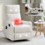 LLappuil Recliner Chair, 360° Swivel Massage Recliner Chair with Heat, Nursery Glider Rocker Recliner Chair for Living Room, Bedroom, Chenille Beige