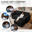 LLappuil Pull Out Sofa Bed Queen Size, 85" Loveseat Sofa with Movable Ottoman, USB Charging Port, Corduroy Sofa Couch Convertible Sofa Bed for Living Room Black
