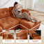 LLappuil 101" Sectional Sofa, Modular Sectional Couch with Movable Ottoman, Chenille Cloud Sofa Couch for Living Room