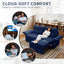LLappuil Pull Out Sofa Bed Queen Size, Loveseat Sofa Convertible Sleeper Sofa Bed, Velvet Sofa Couch with Adjustbale Armrest, USB Charging Port for Living Room Blue