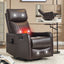 LLappuil Recliner Chair, 360° Swivel Massage Recliner Chair with Heat, Nursery Glider Rocker Recliner Chair for Living Room, Bedroom, Faux Leather Dark Brown