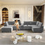LLappuil 121" Sectional Sofa, Modular Sectional Couch Convertible Sofa Bed, Chenille Cloud Sofa Couch with Hidden Storage & USB Ports & Cup Holders & Bluetooth Speaker for Living Room Gray