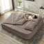 LLappuil Sectional Sofa Bed, Futon Convertible Sofa Bed King Size, Plush Corduroy Loveseat Sofa Couch for Living Room Brown