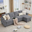 LLappuil Sectional Sofa, 107" Sectional Couch with Pull Out Sofa Bed Queen Size, 4 Seat Velvet Sofa with Memory Foam Mattress for Living Room Dark Gray