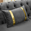 LLappuil Sectional Sofa, 111" Chesterfield Sofa with Curved Arm Button Tufted, Velvet Cloud Sofa Couch for Living Room Gray