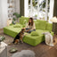 LLappuil 2 Piece Chaise Lounge Chair Indoor, Corduroy Boneless Sofa Bed, Deep Seat Sleeper Couch Reading Chairs, Cloud Sofas Couches for Living Room, No Assembly Required Olive