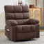 LLappuil Recliner Chair, 360° Swivel Recliner Chair, Nursery Glider Rocker Recliner Chair, Single Reading Chair with Side Pockets for Living Room, Bedroom Brown