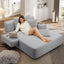 LLappuil Chaise Lounge Chair Indoor, Corduroy Boneless Sofa Bed, Deep Seat Sleeper Couch Reading Chairs, Cloud Sofas Couches for Living Room, No Assembly Required Light Gray