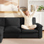 LLappuil Sectional Sofa, Cloud Sectional Couch with Movable Ottoman, 4 Seat Chenille Sofa Couch for Living Room Black
