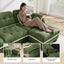 LLappuil 132" Sectional Sofa, Oversized Modular Sectional Couch with Double Movable Ottoman, Chenille Cloud Sofa Couch for Living Room