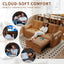 LLappuil 73" Pull Out Sofa Bed Queen Size, Loveseat Sofa Convertible Sleeper Sofa Bed, Corduroy Sofa Couch for Living Room Orange