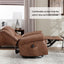 LLappuil Recliner Chair, 360° Swivel Massage Recliner Chair with Heat, Nursery Glider Rocker Manual Recliner Chair with Side Pockets for Living Room, Bedroom Light Brown