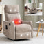 LLappuil Recliner Chair, 360° Swivel Massage Recliner Chair with Heat, Nursery Glider Rocker Recliner Chair for Living Room, Bedroom, Chenille Khaki