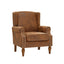 LLappuil Accent Chair, Mid-century Wingback Single Sofa Chair with Nailhead Trim Armrest, Flower Printed Polyester Fabric Reading Chair for Living Room