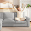 LLappuil Sectional Sofa, Cloud Sectional Couch with Movable Ottoman, 4 Seat Chenille Sofa Couch for Living Room Gray