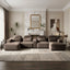 LLappuil 145" Sectional Sofa, Oversized Modular Sectional Sofa with Cup Holder, Hidden Storage, 4 Seat Corduroy Sofa Couch with Chaise for Living Room Brown