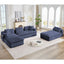 LLappuil Sectional Sofa, Oversized 138" Sectional Couch Convertible Sofa Bed, 6 Seat Corduroy Sofa Couch with Side Pocket for Living Room, No Assembly Blue
