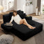 LLappuil Chaise Lounge Chair Indoor, Corduroy Boneless Sofa Bed, Deep Seat Sleeper Couch Reading Chairs, Cloud Sofas Couches for Living Room, No Assembly Required Black