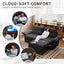LLappuil Pull Out Sofa Bed Queen Size, Loveseat Sofa Convertible Sleeper Sofa Bed, Velvet Sofa Couch with Adjustbale Armrest, USB Charging Port for Living Room Gray