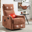 LLappuil Recliner Chair, 360° Swivel Massage Recliner Chair with Heat, Nursery Glider Rocker Recliner Chair for Living Room, Bedroom, Chenille Orange