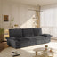 LLappuil 95" Pull Out Sofa Bed Queen Size, Oversized Corduroy Loveseat Sofa Couch Convertible Sofa Bed for Living Room Gray