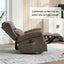 LLappuil Recliner Chair, 360° Swivel Massage Recliner Chair with Heat, Genuine Leather Nursery Glider Rocker Manual Recliner Chair with Side Pockets for Living Room, Bedroom Gray
