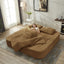 LLappuil Sectional Sofa Bed, Futon Convertible Sofa Bed King Size, Plush Corduroy Loveseat Sofa Couch for Living Room Camel