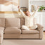 LLappuil Sectional Sofa, Cloud Sectional Couch with Movable Ottoman, 4 Seat Chenille Sofa Couch for Living Room Brown
