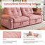 LLappuil 77" Pull Out Sofa Bed Queen Size, Loveseat Sofa Convertible Sleeper Sofa Bed, Flannelette Fabric Sofa Couch for Living Room Pink