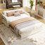 LLappuil Full Size Pull Out Sofa Bed, Compact Loveseat Sofa Covertible Sofa Bed with USB Port, Side Pocket , Chenille Sofa Couch for Living Room Beige