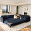 LLappuil Sectional Sofa, Sectioanl Couch with Pull Out Sofa Bed King Size, Chenille Sofa Conertible Sofa Bed for Living Room