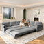 LLappuil Sectional Sofa, Sectioanl Couch with Pull Out Sofa Bed King Size, Chenille Sofa Conertible Sofa Bed for Living Room