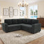 LLappuil 76" x 76" Sectional Sofa, Sectional Couch with Pull Out Sofa Bed Twin Size, 4 Seat Sofa Couch with Cup Holders & Side Pocket Convertible Sofa Bed for Living Room, Polyester Dark Gray