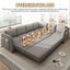 LLappuil Sectional Sofa, 115" Sectional Couch with Pull Out Sofa Bed King Size, 6 Seat Teddy Sofa Convertible Sofa Bed for Living Room Light Gray