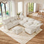 LLappuil Modular Sectional Sofa, Sectional Couch with Storage Seat, Oversized Corduroy Sofa Couch with Adjustable Arms Backs for Living Room Beige