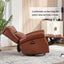 LLappuil Recliner Chair, 360° Swivel Massage Recliner Chair with Heat, Genuine Leather Nursery Glider Rocker Manual Recliner Chair with Side Pockets for Living Room, Bedroom Dark Brown