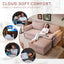 LLappuil Pull Out Sofa Bed Queen Size, 85" Loveseat Sofa with Movable Ottoman, USB Charging Port, Corduroy Sofa Couch Convertible Sofa Bed for Living Room Pink