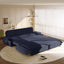 LLappuil 95" Pull Out Sofa Bed Queen Size, Oversized Corduroy Loveseat Sofa Couch Convertible Sofa Bed for Living Room Blue