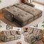 LLappuil 77" Pull Out Sofa Bed Queen Size, Loveseat Sofa Convertible Sleeper Sofa Bed, Flannelette Fabric Sofa Couch for Living Room Brown