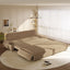 LLappuil 95" Pull Out Sofa Bed Queen Size, Oversized Corduroy Loveseat Sofa Couch Convertible Sofa Bed for Living Room Camel