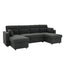 LLappuil 83" Sectional Sofa, Compact Sectional Couch with Reversible Storage Chaise, Breathable Foil Fabric Sofa Couch Convertible Sofa Bed with Cup Holder for Lving Room