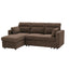 LLappuil 83" Sectional Sofa, Compact Sectional Couch with Reversible Storage Chaise, Breathable Foil Fabric Sofa Couch Convertible Sofa Bed with Cup Holder for Lving Room